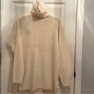 SK Jessica Tierney Cream Knitted Boho Turtleneck Sweater